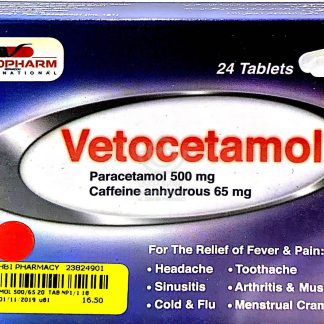 VETOCETAMOL 500/65 20 TAB