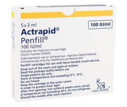 ACTRAPID PENFILL 100 U 5 VIAL3ML